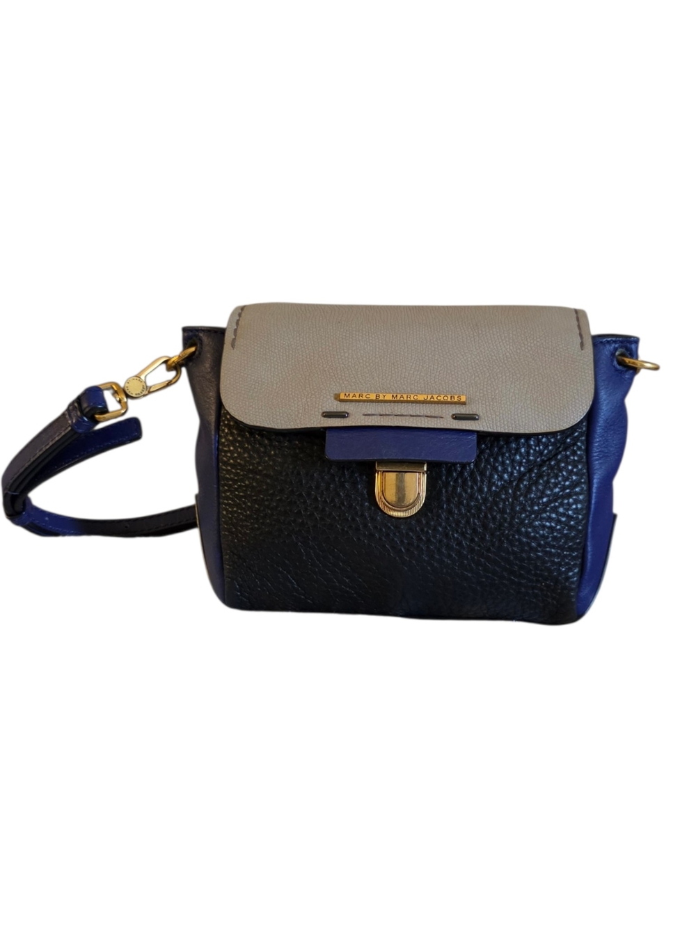 Marc by Marc Jacobs Tricolor Leather Crossbody Bag - Black/Grey/Blue
